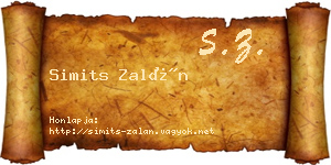 Simits Zalán névjegykártya